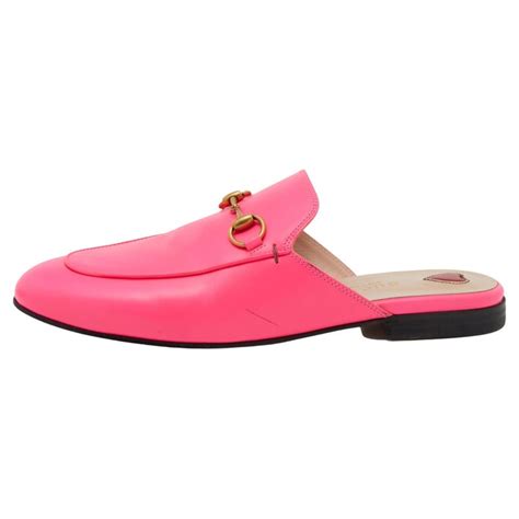 gucci neon pink princetown|Gucci Mules & Clogs for Women .